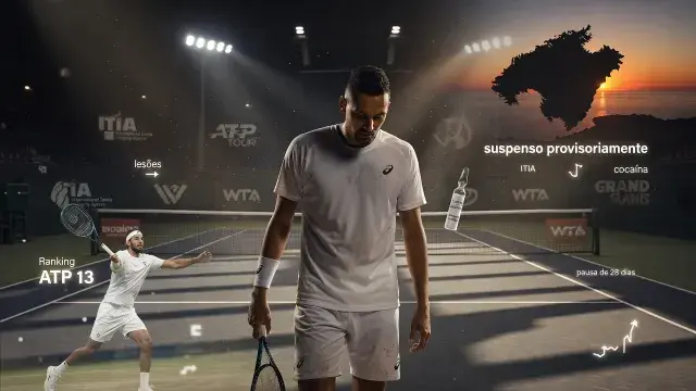 Kyrgios é suspenso provisoriamente após teste positivo para cocaína